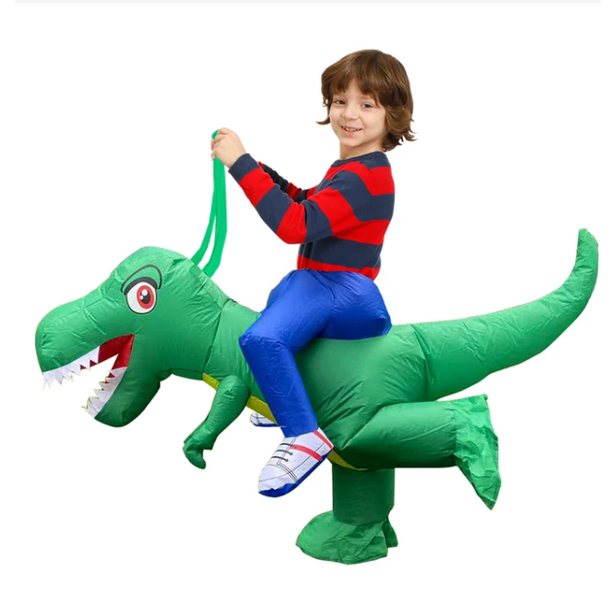 Kids Ride On Inflatable Dinosaur Costume Suit with Built In Fan Halloween