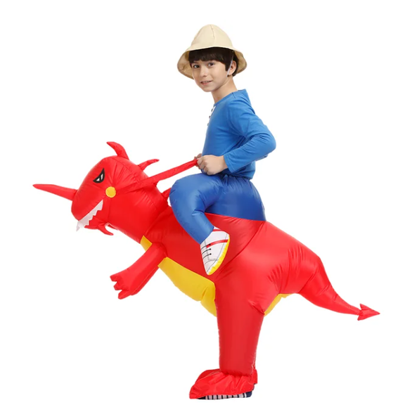 Kids Ride On Inflatable Dinosaur Costume Suit with Built In Fan Halloween