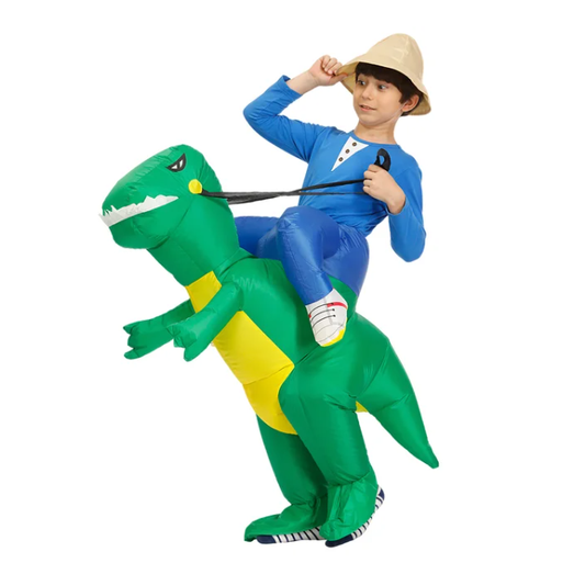 Kids Ride On Inflatable Dinosaur Costume Suit with Built In Fan Halloween