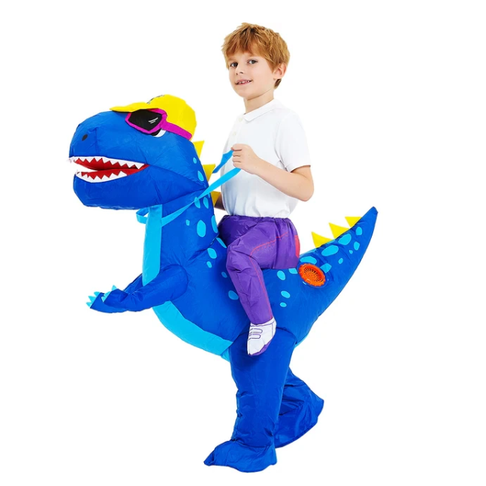 Kids Ride On Inflatable Dinosaur Costume Suit with Built In Fan Halloween