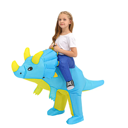 Kids Ride On Inflatable Dinosaur Costume Suit with Built In Fan Halloween