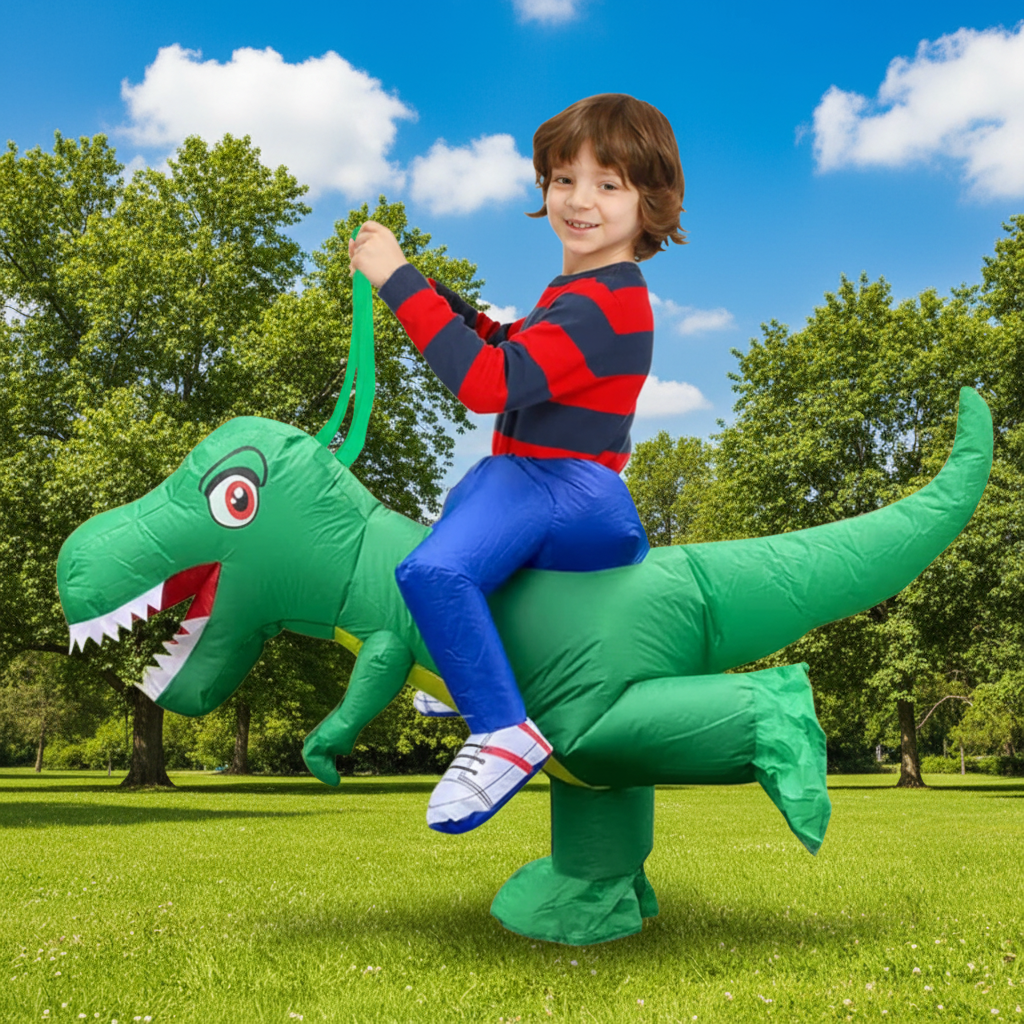 Kids Blow Up Dinosaur Costume Step In Suit with Battery Fan Halloween