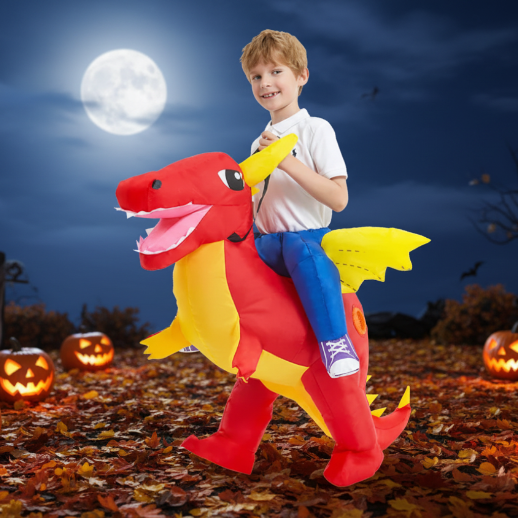 Kids Blow Up Dinosaur Costume Step In Suit with Battery Fan Halloween