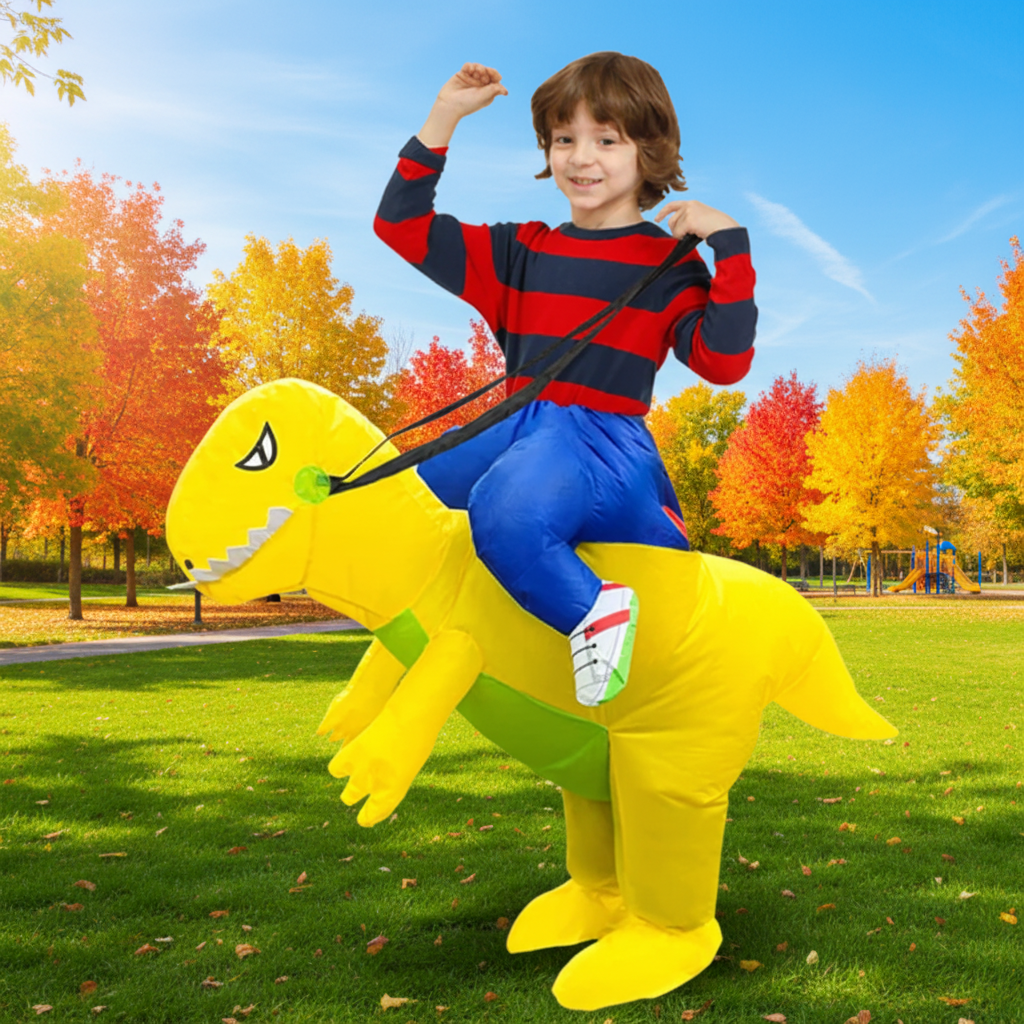 Kids Blow Up Dinosaur Costume Step In Suit with Battery Fan Halloween