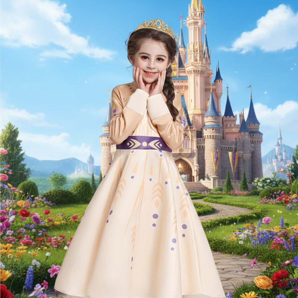 Kids Princess Costume Dress Up with Tiara and Scepter Halloween