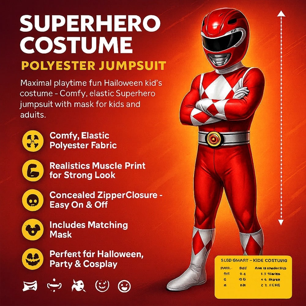 Kids Black Catsuit Superhero Costume Jumpsuit Full Body Mask and Gloves Halloween