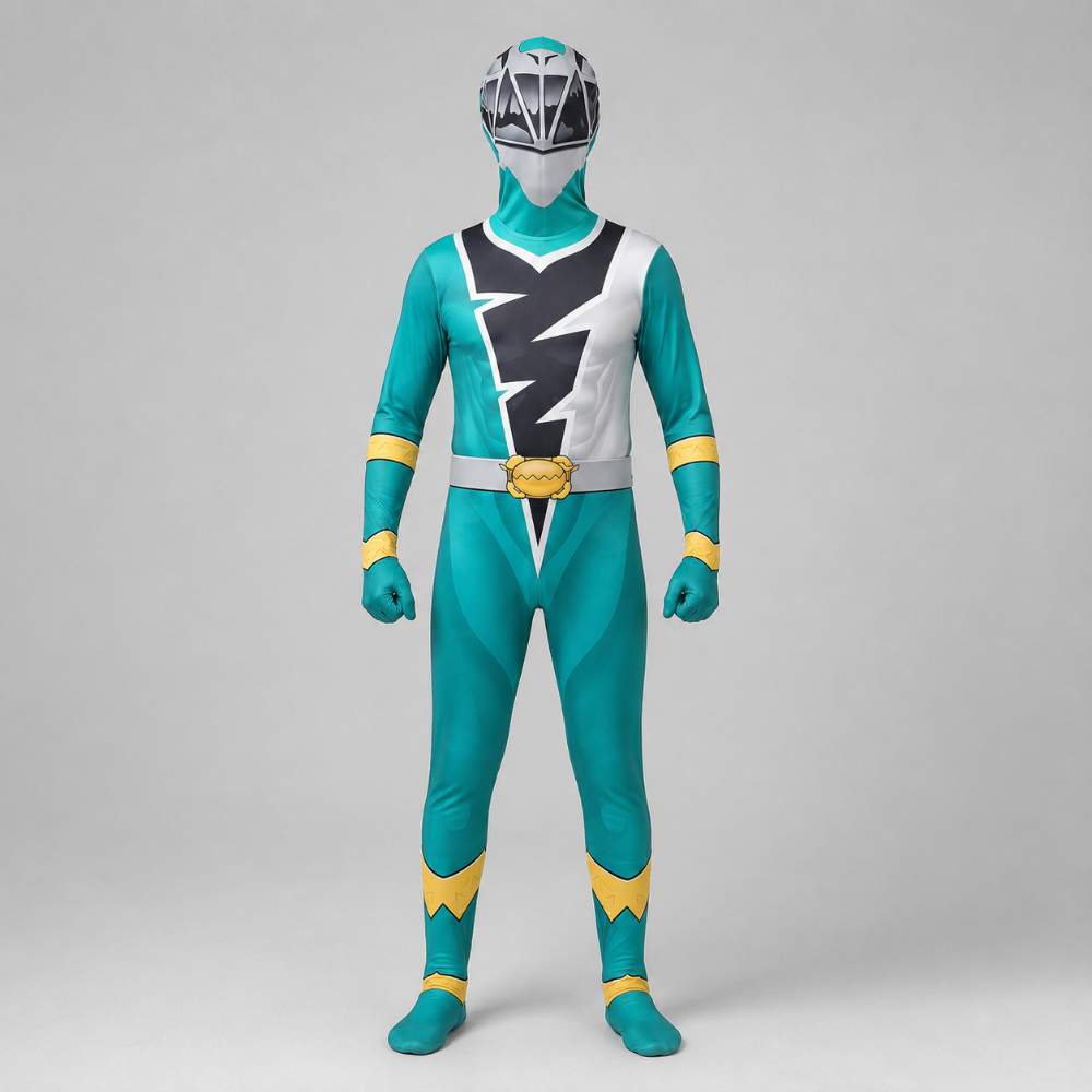 Kids Superhero Costume Jumpsuit with Lightning Bolt Chest Halloween Dress Up