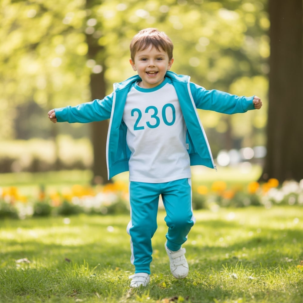 Kids Tracksuit Costume Three Piece Set Numbers Side Stripes Halloween