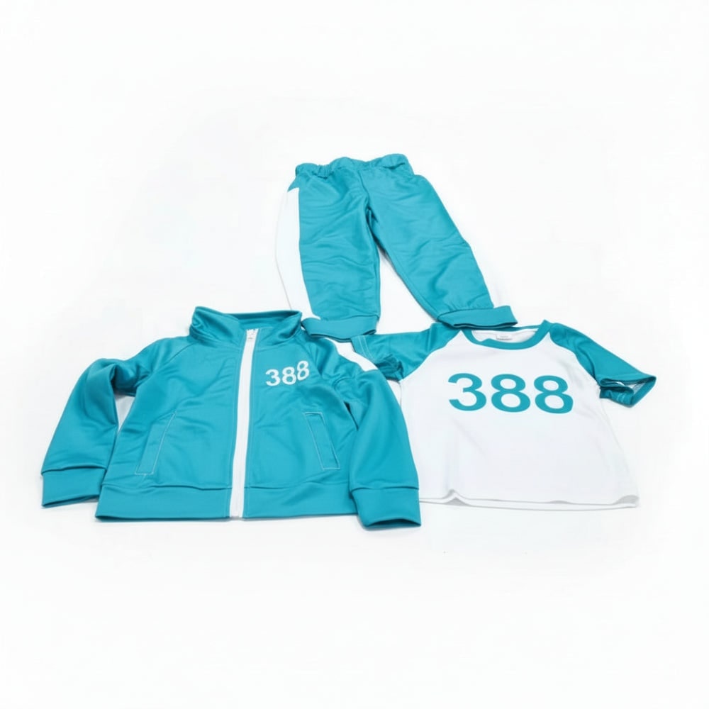Kids Tracksuit Costume Three Piece Set Numbers Side Stripes Halloween