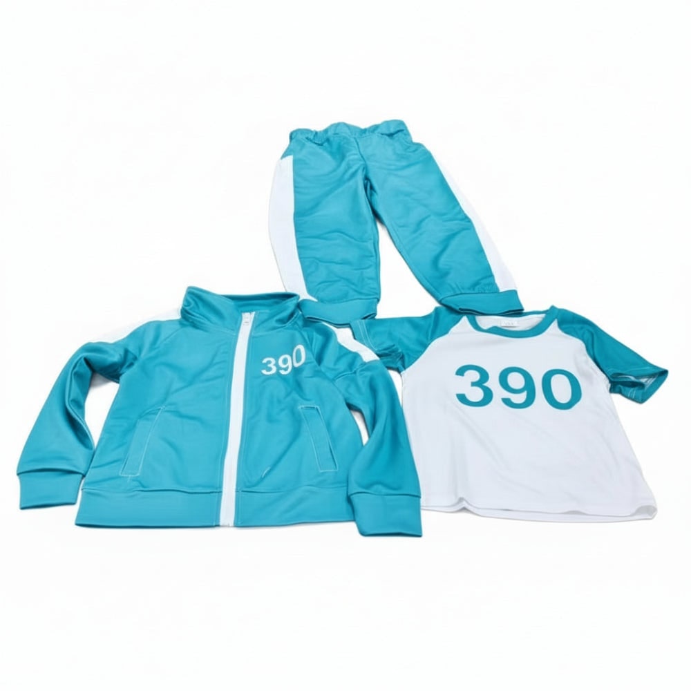 Kids Tracksuit Costume Three Piece Set Numbers Side Stripes Halloween