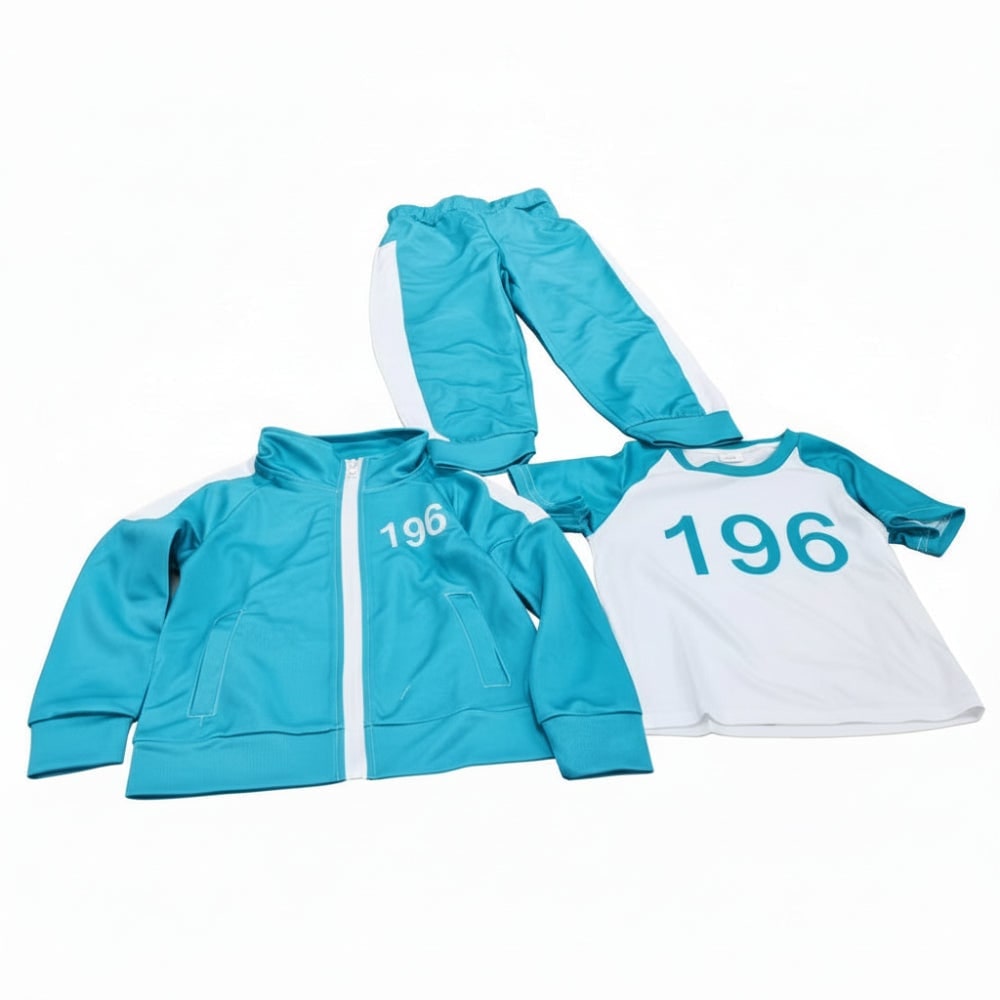 Kids Tracksuit Costume Three Piece Set Numbers Side Stripes Halloween