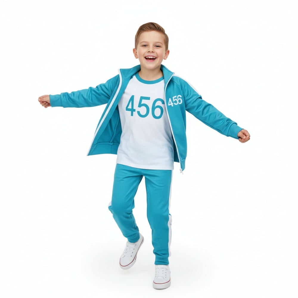 Kids Tracksuit Costume Three Piece Set Numbers Side Stripes Halloween