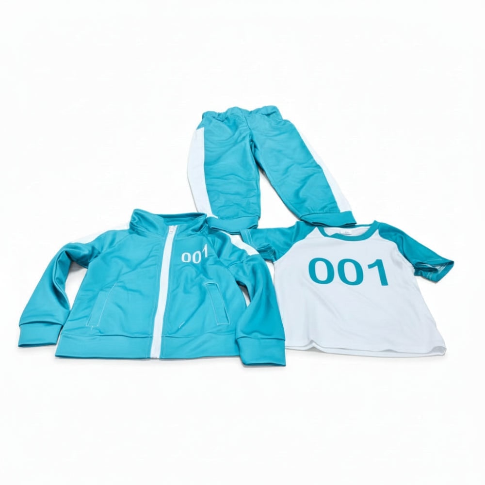 Kids Tracksuit Costume Three Piece Set Numbers Side Stripes Halloween