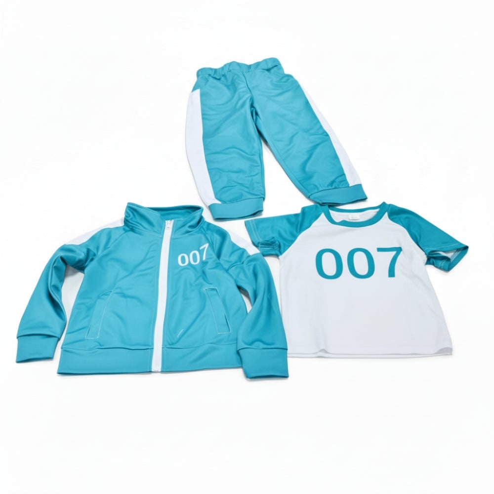 Kids Tracksuit Costume Three Piece Set Numbers Side Stripes Halloween