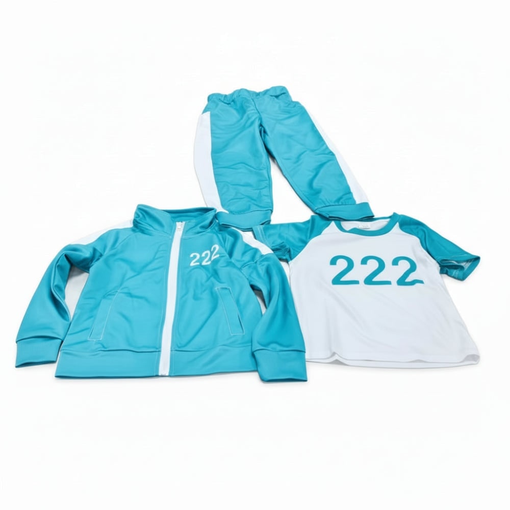 Kids Tracksuit Costume Three Piece Set Numbers Side Stripes Halloween
