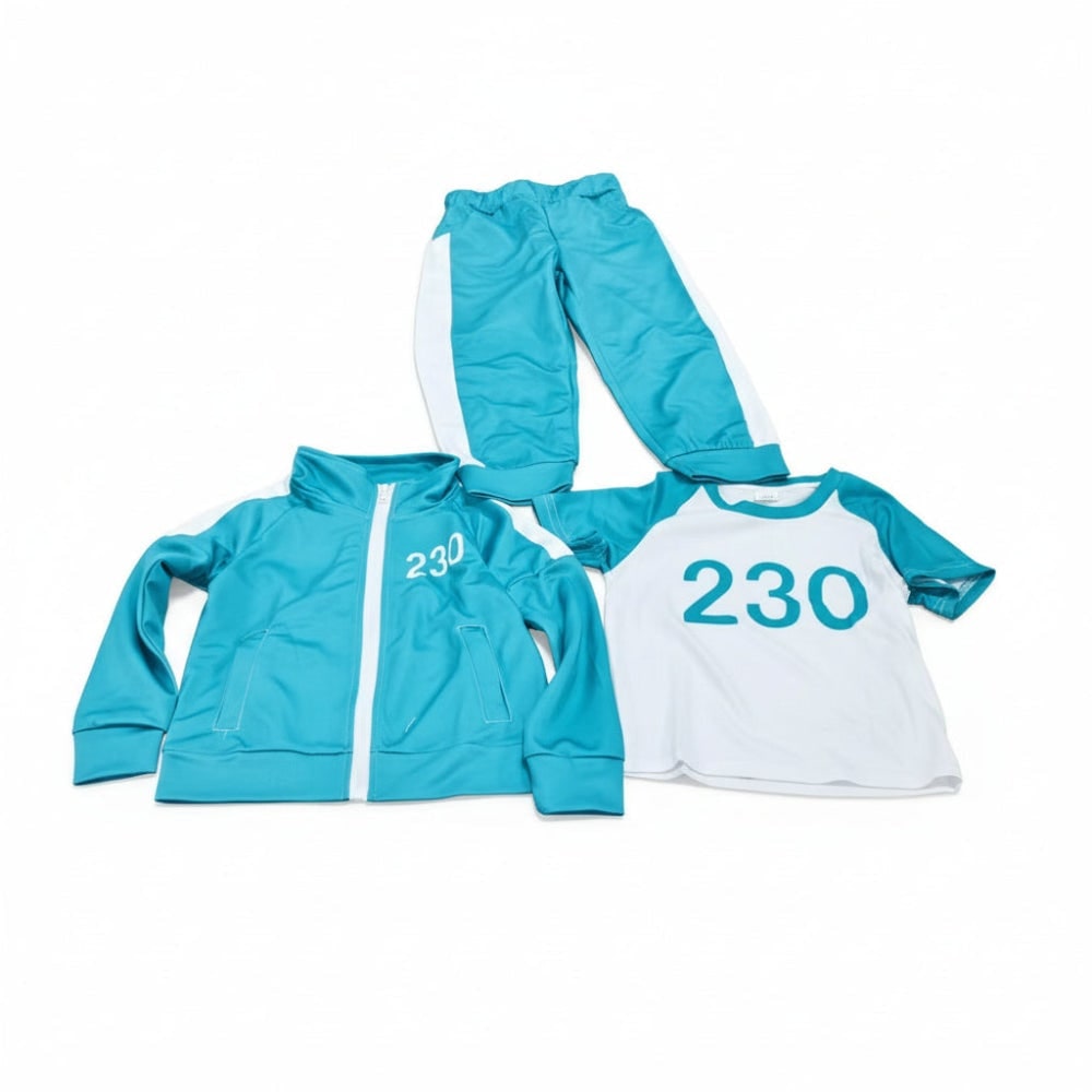 Kids Tracksuit Costume Three Piece Set Numbers Side Stripes Halloween