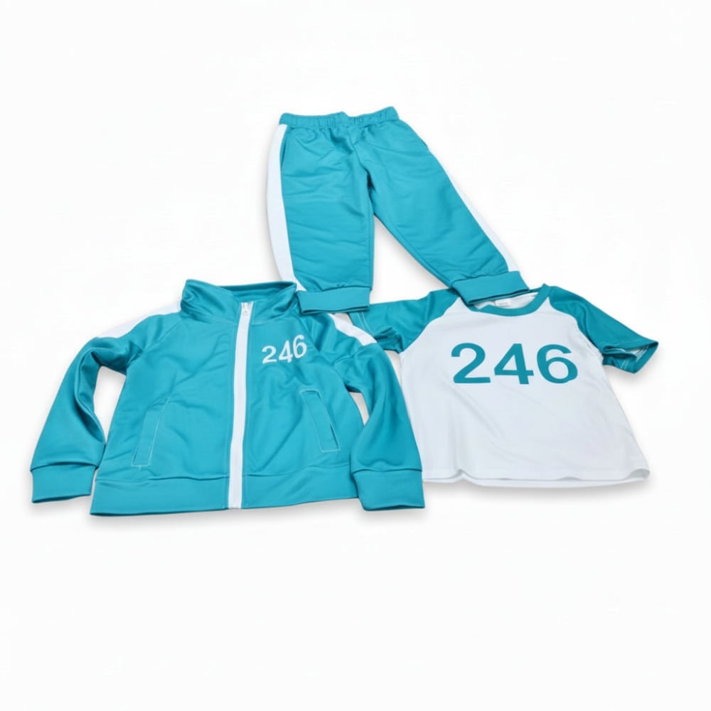 Kids Tracksuit Costume Three Piece Set Numbers Side Stripes Halloween