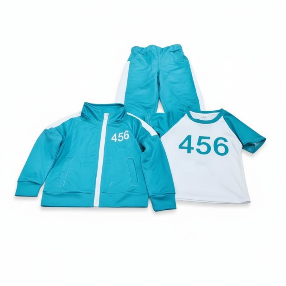Kids Tracksuit Costume Three Piece Set Numbers Side Stripes Halloween