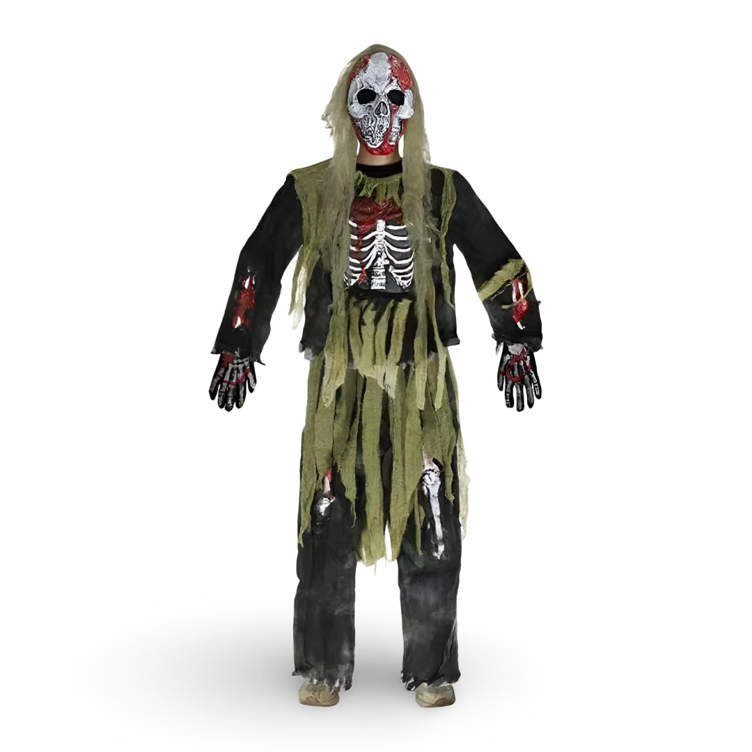 Kids Zombie Skeleton Costume with Mask and Gloves Halloween Party