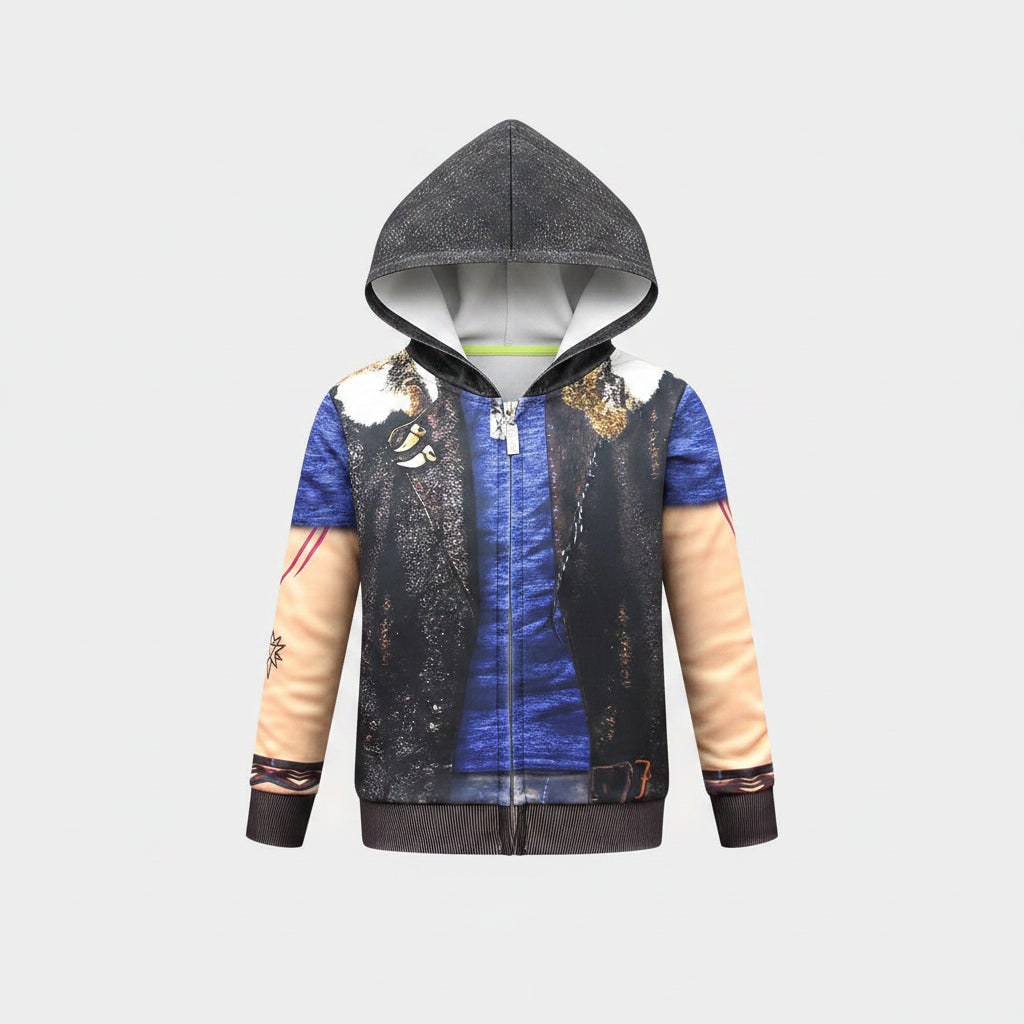 Kids Werewolf Costume Zip Up with Realistic Printed Details Halloween