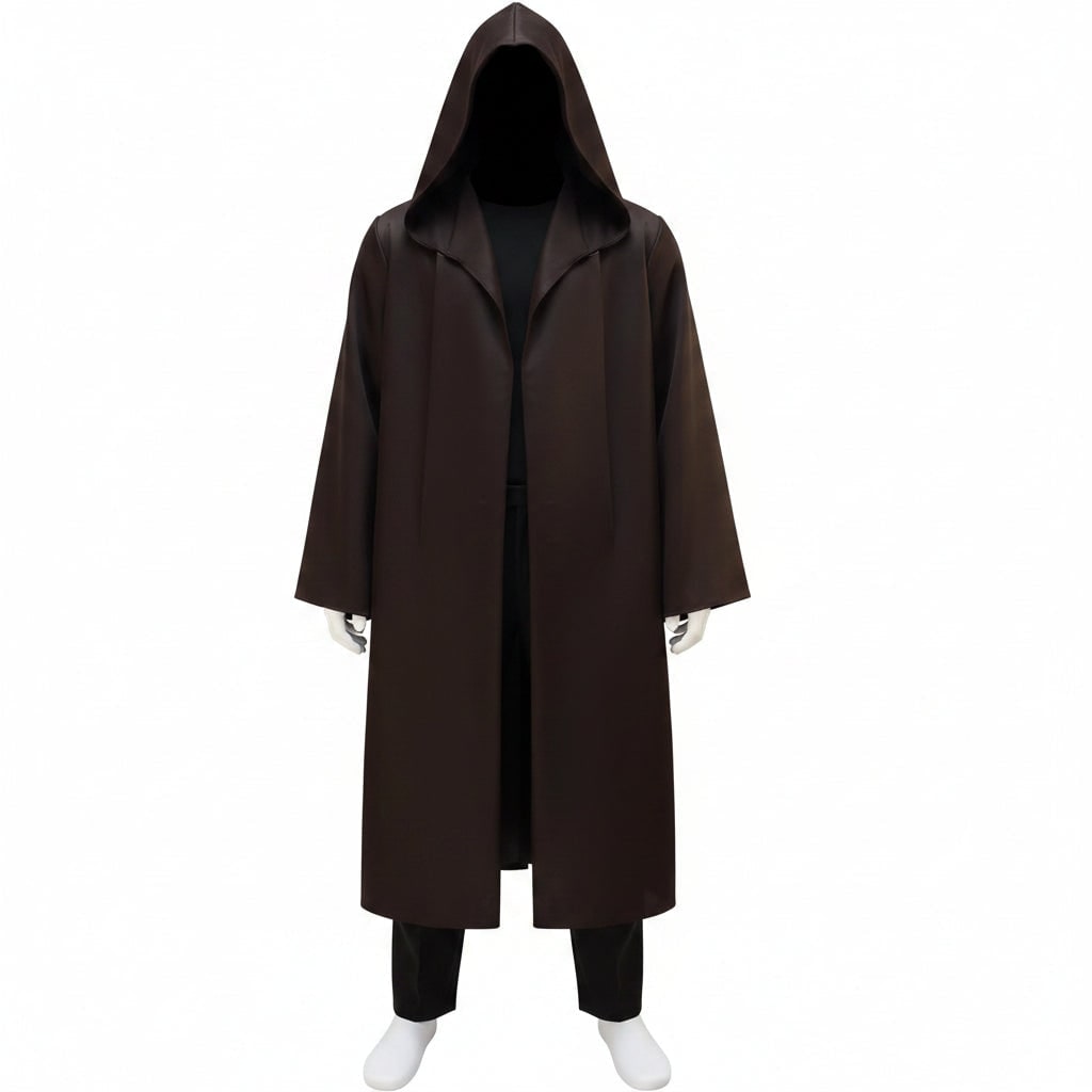 Mens Jedi Cosplay Costume Hooded Robe Tunic Pants Belt Set Adults Halloween