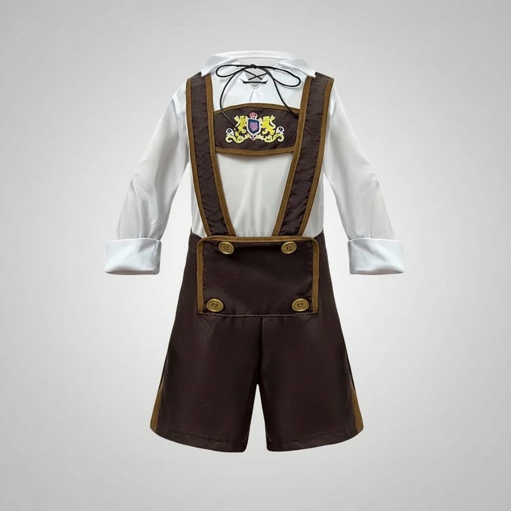 Mens Oktoberfest Costume Lederhosen Dirndl Suspenders Lace Up Corset Bodice Halloween