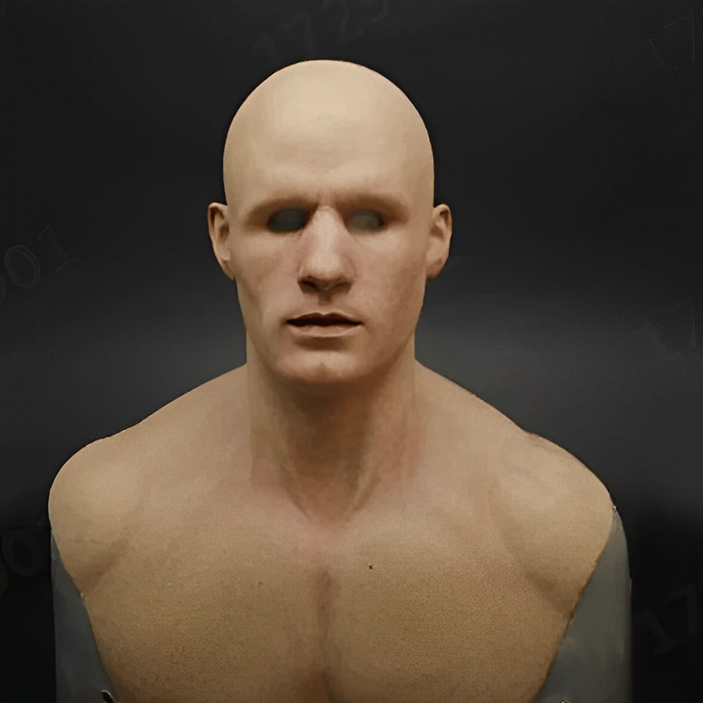 Mens Realistic Silicone Old Man Mask Facial Hair Chest Bib Halloween