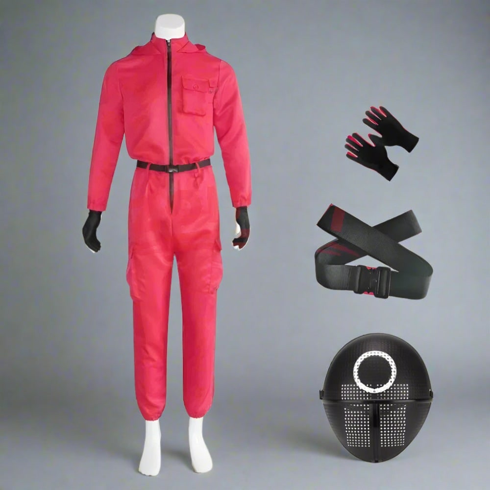 survival game Guard Costume Jumpsuit with Mask and Belt