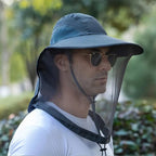 Wide Brim Gardening Hat with Mosquito Net and UV Protection