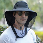 Wide Brim Gardening Hat with Mosquito Net and UV Protection