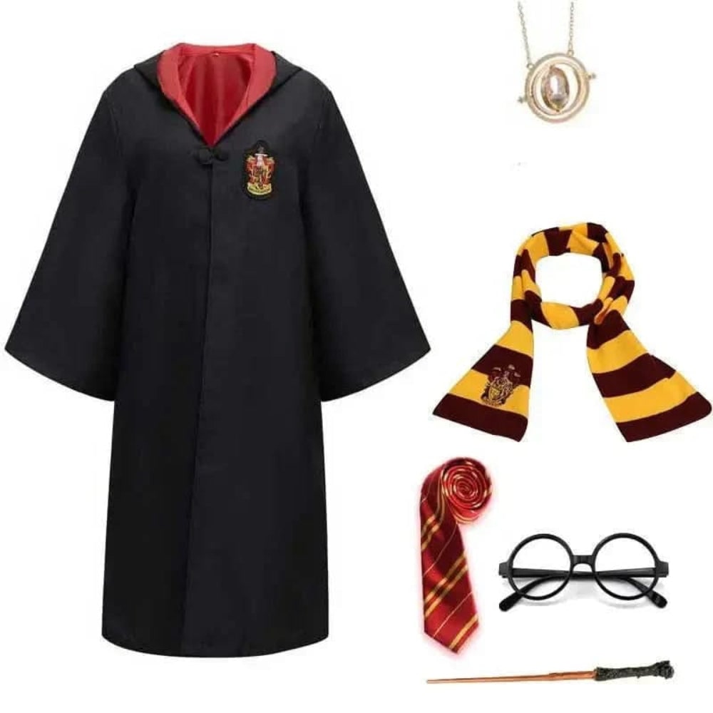 Wizard Robe Costume Hooded with Embroidered Crest Halloween