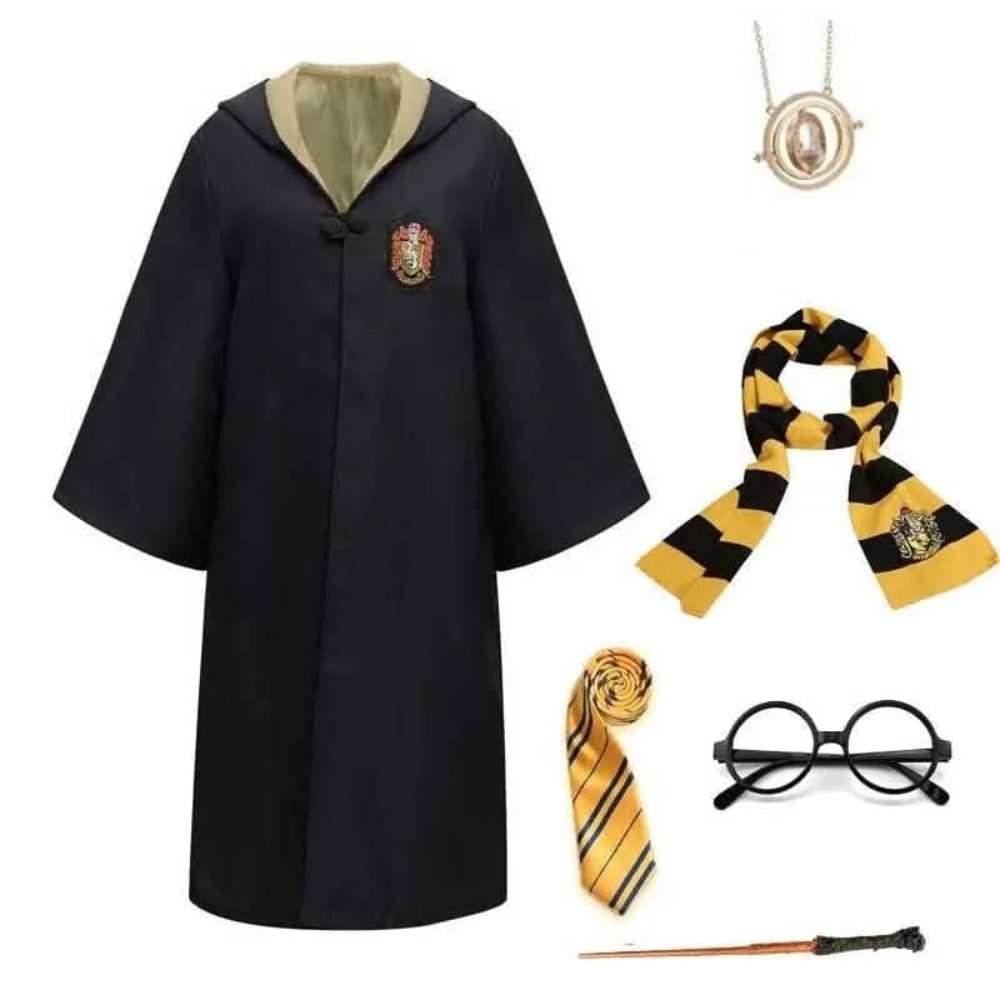 Wizard Robe Costume Hooded with Embroidered Crest Halloween