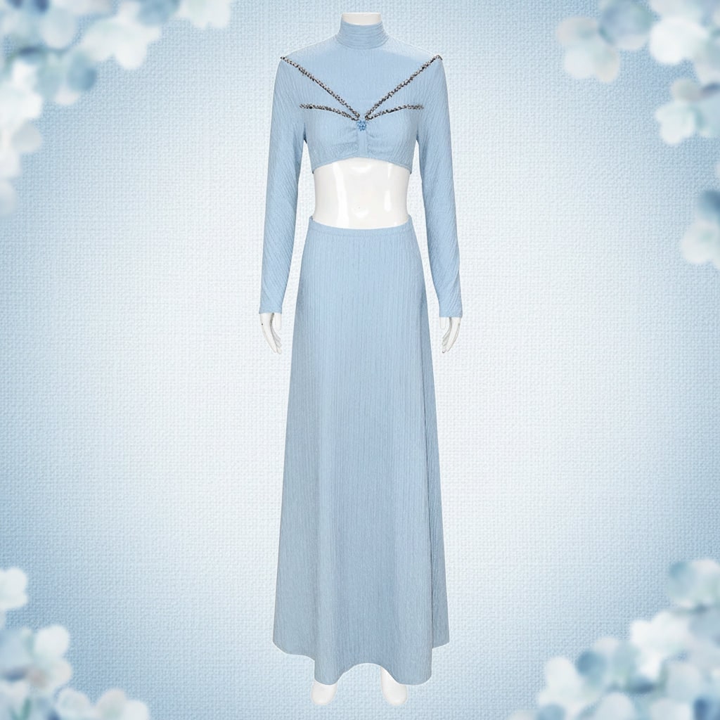 Womens Princess Cosplay Costume Dress with Satin Cape and Halter Neck Halloween Fantasy