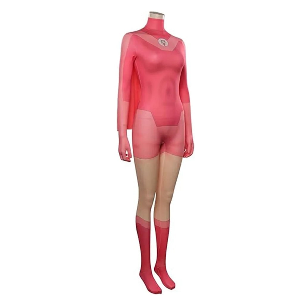 Womens Superhero Costume Cosplay Bodysuit with Cape and Gloves Halloween Party